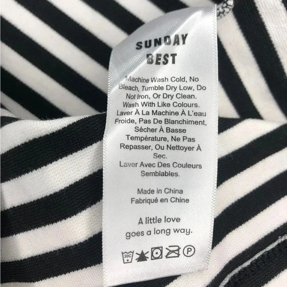 Aritzia Sunday Best Roxboro Striped V-Neck Tank Top | Black & White Size L - Picture 5 of 8